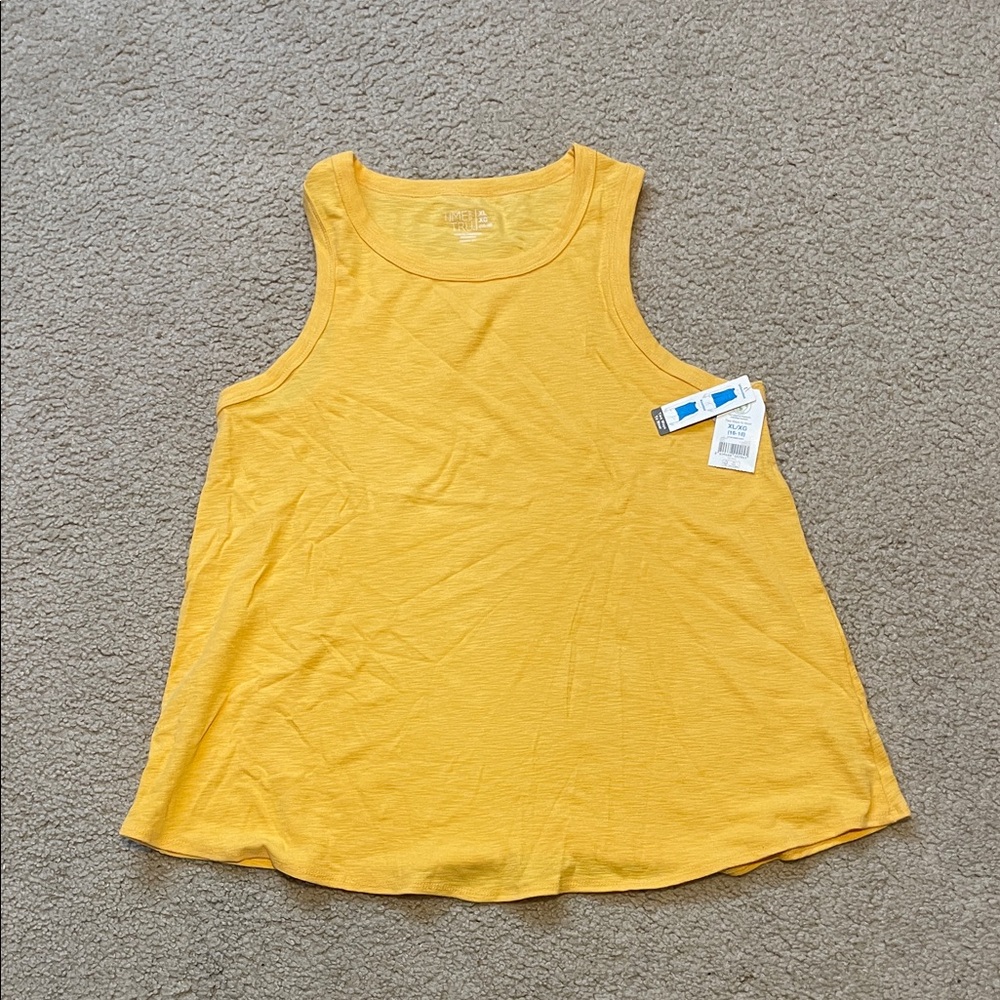 New Time and Tru Mustard Yellow Tank Top